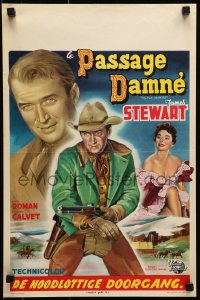 3p0161 FAR COUNTRY Belgian 1956 different art of James Stewart with rifle, directed by Anthony Mann!