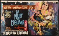 3p0180 NIGHT OF THE IGUANA Belgian 1964 Burton, Gardner, Lyon, Kerr, Huston, art by 'Ray' Elseviers!