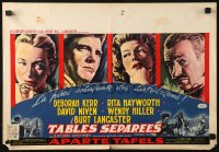 3p0191 SEPARATE TABLES Belgian 1958 Burt Lancaster, Rita Hayworth, David Niven, Deborah Kerr!