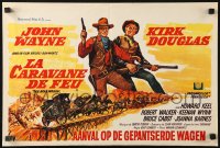 3p0200 WAR WAGON Belgian 1967 great completely different art of cowboys John Wayne & Kirk Douglas!