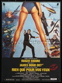 3p0123 FOR YOUR EYES ONLY French 15x21 1981 Roger Moore as James Bond 007, cool Brian Bysouth art!