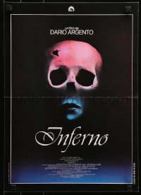 3p0128 INFERNO French 15x21 1980 Dario Argento horror, really cool skull & bleeding mouth image!