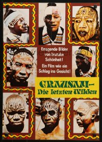 3p0018 LAST SAVAGE German 16x23 1979 Addio ultimo uomo, Italian pain documentary, different and wild!