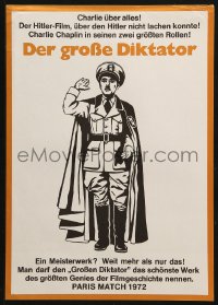 3p0021 GREAT DICTATOR German 12x19 R1972 Charlie Chaplin directs and stars, wacky WWII comedy!