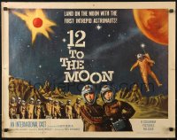 3p0753 12 TO THE MOON 1/2sh 1960 land on the moon with the intrepid first astronauts, cool art!