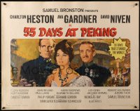 3p0763 55 DAYS AT PEKING 1/2sh 1963 Terpning art of Charlton Heston, Ava Gardner & David Niven!