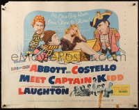 3p0765 ABBOTT & COSTELLO MEET CAPTAIN KIDD 1/2sh 1953 art of pirates Bud & Lou with Charles Laughton!