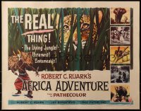 3p0768 AFRICA ADVENTURE style B 1/2sh 1954 this is the REAL Africa, huge close up art of big cat!