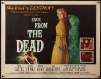 3p0777 BACK FROM THE DEAD 1/2sh 1957 Peggie Castle lived to destroy, cool sexy horror art & image!