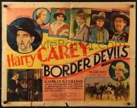 3p0799 BORDER DEVILS 1/2sh 1932 Harry Carey, Katheleen Collins, ultra-rare black title style!