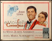 3p0825 CINDERFELLA 1/2sh 1960 Norman Rockwell art of Jerry Lewis & Anna Maria Alberghetti!