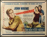 3p0833 COMANCHEROS 1/2sh 1961 artwork of cowboy John Wayne, directed by Michael Curtiz!
