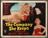3p0835 COMPANY SHE KEEPS style B 1/2sh 1951 art of sexy bad girl Jane Greer + Lizabeth Scott!