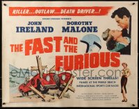 3p0866 FAST & THE FURIOUS 1/2sh 1954 John Ireland, Doroth Malone, high speed car racing excitement!