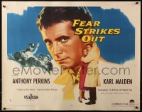 3p0868 FEAR STRIKES OUT style A 1/2sh 1957 Anthony Perkins as Boston Red Sox player Jim Piersall!