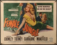 3p0869 FEMALE JUNGLE 1/2sh 1956 there's nothing more dangerous than a sexy love starved animal!