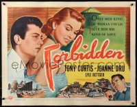 3p0877 FORBIDDEN style A 1/2sh 1954 only Joanne Dru could give Tony Curtis his kind of love!