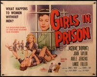 3p0895 GIRLS IN PRISON 1/2sh 1956 classic sexy bad girl cat fight art, girls without men!