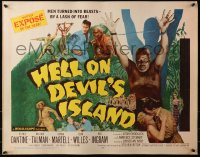 3p0921 HELL ON DEVIL'S ISLAND 1/2sh 1957 Rex Ingram, men turned into beasts by a lash of fear!