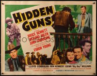 3p0924 HIDDEN GUNS style B 1/2sh 1956 Bruce Bennett, Richard Arlen, John Carradine, Faron Young!