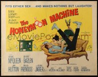 3p0929 HONEYMOON MACHINE style A 1/2sh 1961 wacky art of young Steve McQueen & sexy girl on couch!