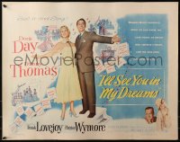 3p0943 I'LL SEE YOU IN MY DREAMS 1/2sh 1952 Doris Day & Danny Thomas are Makin' Whoopee!