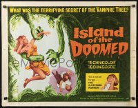 3p0949 ISLAND OF THE DOOMED 1/2sh 1966 cool art of sexy woman attacked by vampire tree!