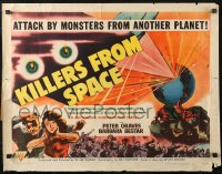 3p0956 KILLERS FROM SPACE style B 1/2sh 1954 great full-color image, much better than 1-sheet!