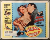 3p0959 KISS ME DEADLY style A 1/2sh 1955 Mickey Spillane, Robert Aldrich, Ralph Meeker as Mike Hammer