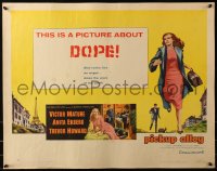 3p1041 PICKUP ALLEY style A 1/2sh 1957 art of Anita Ekberg running, this is a picture about DOPE!