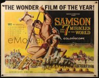 3p1072 SAMSON & THE 7 MIRACLES OF THE WORLD 1/2sh 1962 Maciste Alla Corte Del Gran Khan, sexy art!