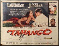 3p1120 TAMANGO 1/2sh 1959 sexy Dorothy Dandridge hates Curt Jurgens, interracial romance!