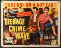 3p1124 TEEN-AGE CRIME WAVE 1/2sh 1955 kids turned killers are cool on a hot car, smoking bad girl!