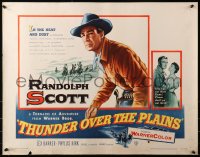 3p1136 THUNDER OVER THE PLAINS 1/2sh 1953 cowboy Randolph Scott in a tornado of adventure!