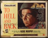 3p1138 TO HELL & BACK style A 1/2sh 1955 Audie Murphy's life story as a kid soldier in World War II!
