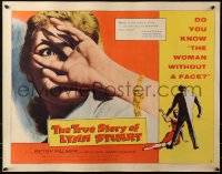 3p1141 TRUE STORY OF LYNN STUART style B 1/2sh 1958 Betsy Palmer doesn't dare show her face, cool art!