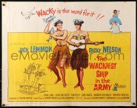 3p1158 WACKIEST SHIP IN THE ARMY 1/2sh 1960 Jack Lemmon & Ricky Nelson, yellow background design!