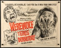 3p1163 WEREWOLF IN A GIRLS' DORMITORY 1/2sh 1963 beauties are the prey of a monster's desires!