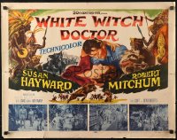 3p1168 WHITE WITCH DOCTOR 1/2sh 1953 art of Susan Hayward & Robert Mitchum in African!