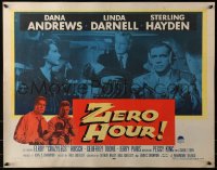 3p1178 ZERO HOUR 1/2sh 1957 Dana Andrews, Linda Darnell, Sterling Hayden, yellow border design!