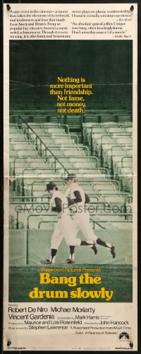3p0555 BANG THE DRUM SLOWLY int'l insert 1973 Robert De Niro, image of New York Yankees baseball stadium!