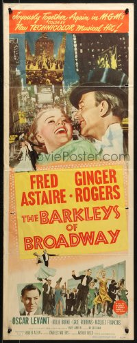 3p0557 BARKLEYS OF BROADWAY insert 1949 artwork of Fred Astaire & Ginger Rogers dancing in New York!