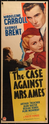 3p0570 CASE AGAINST MRS. AMES insert 1936 man points finger at Madeleine Carroll and Alan Baxter!