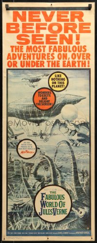 3p0602 FABULOUS WORLD OF JULES VERNE insert 1961 Reynold Brown art of the most fabulous adventures!