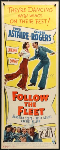 3p0611 FOLLOW THE FLEET insert R1953 Fred Astaire & Ginger Rogers, music by Irving Berlin!