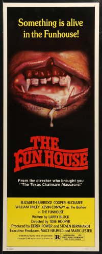 3p0614 FUNHOUSE insert 1981 Tobe Hooper, creepy close up of drooling mouth with nasty teeth!