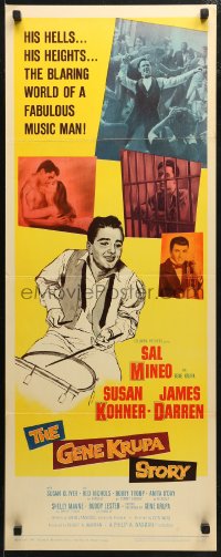 3p0615 GENE KRUPA STORY insert 1960 Sal Mineo is Gene Krupa, the savage tempo of the Jazz Era!