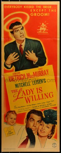 3p0645 LADY IS WILLING insert 1942 images of pretty Marlene Dietrich, Fred MacMurray & Baby Corey!