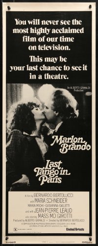 3p0647 LAST TANGO IN PARIS style C insert R1975 Marlon Brando, Maria Schneider, Bernardo Bertolucci