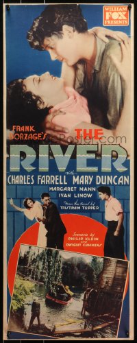 3p0693 RIVER insert 1929 Frank Borzage directed, Charles Farrell & pretty Mary Duncan, ultra-rare!